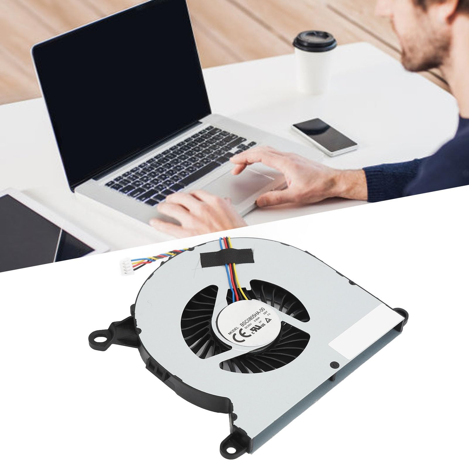 Bewinner Ventola di Raffreddamento CPU di Ricambio per NUC8 NUC8i7BEH NUC8i5BEH NUC8i5BEK NUC8i3BEH, 4 Pin 5 V 0,6 A BSC0805HA‑00 Ventola di Raffreddamento CPU Mini PC