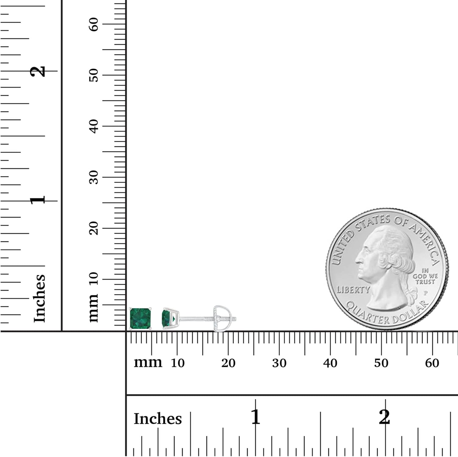 14K Gold Plated 925 Sterling Silver Hypoallergenic 4mm Square Princess Cut Genuine Birthstone Solitaire Screwback Stud Earrings - Image 4