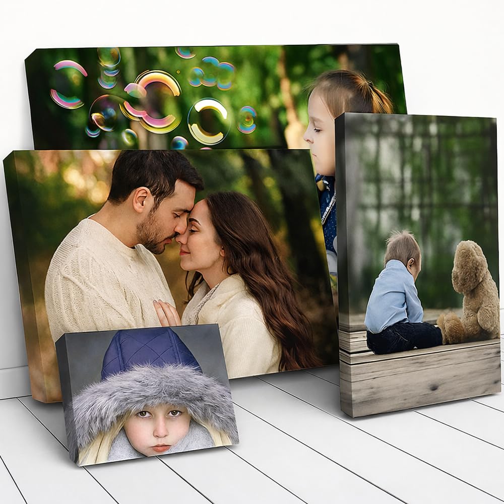 Personalised Canvas Photo Custom Birthday Gifts Picture Frame Canvas Print Wall Art Gifts For Women A1 A2 A3 A4 (Square - 20x20cm (8x8in))
