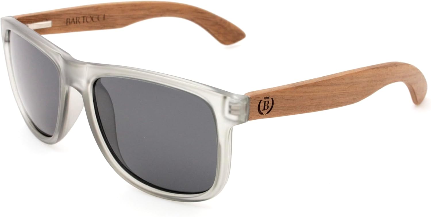 Mens Polarized Wood Sunglasses - Wooden Frame Sunglasses, UV400 Protection, TAC Len... - Image 2