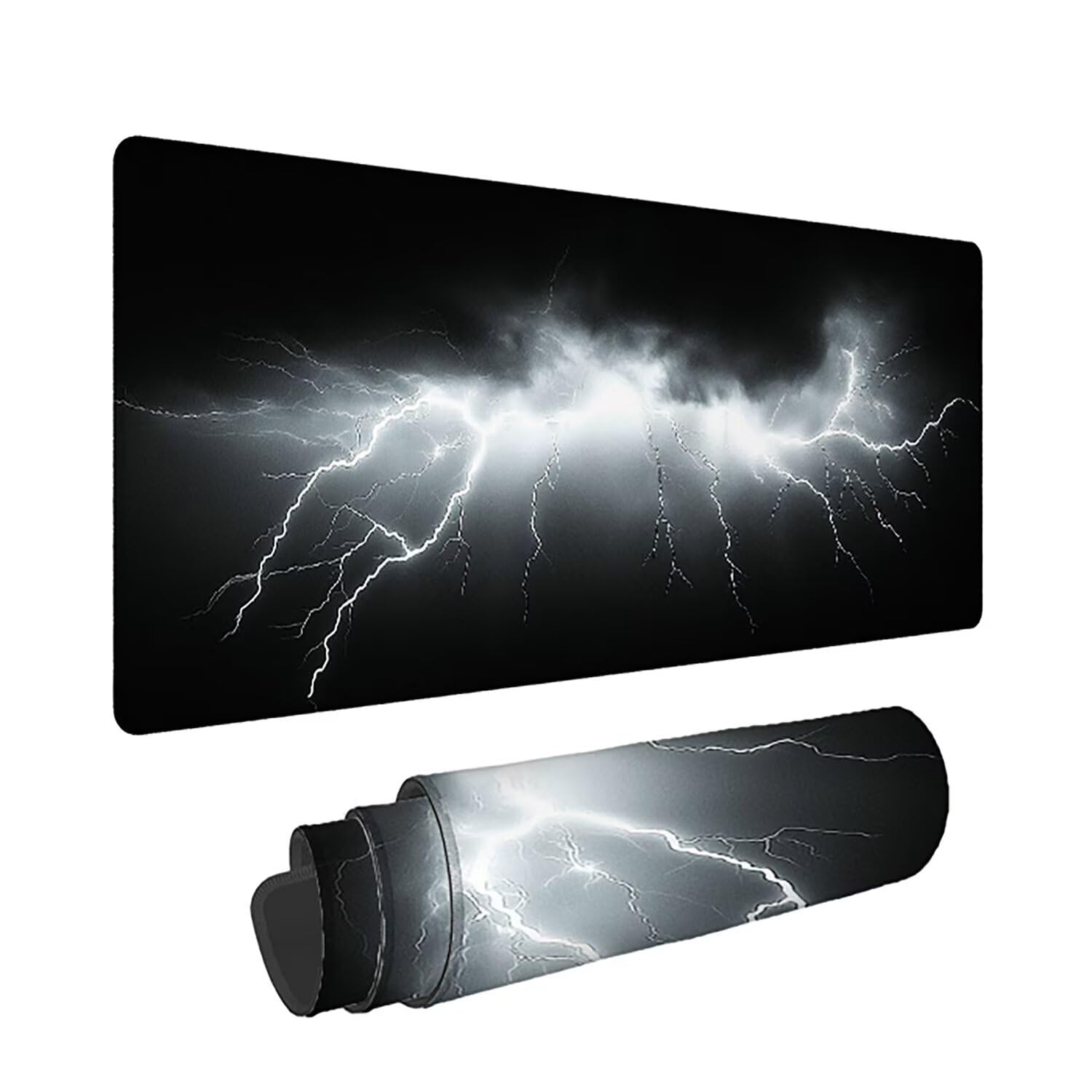 Podkładka pod mysz do gier XXL - 1400x600x3mm - Krajobraz Duża antypoślizgowa podkładka pod klawiaturę biurową z przeszytymi krawędziami, czarna duża podkładka pod mysz do gier do biura i domu