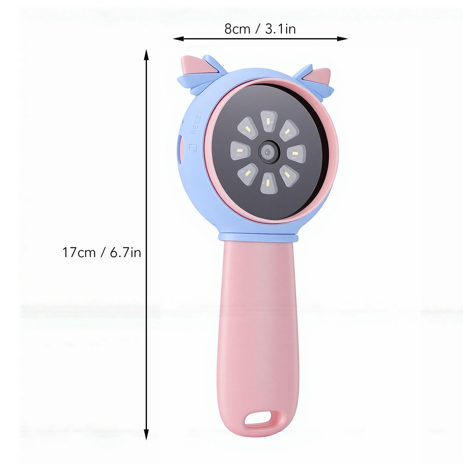 Cocoarm Digitales Kindermikroskop, ABS-Handmikroskop mit 2-Zoll-Bildschirm, 1000-facher Vergrößerung, 8 LED-Leuchten, Foto-Videoaufzeichnung für Im Freien, Lernen und Heimstudium (PINK)