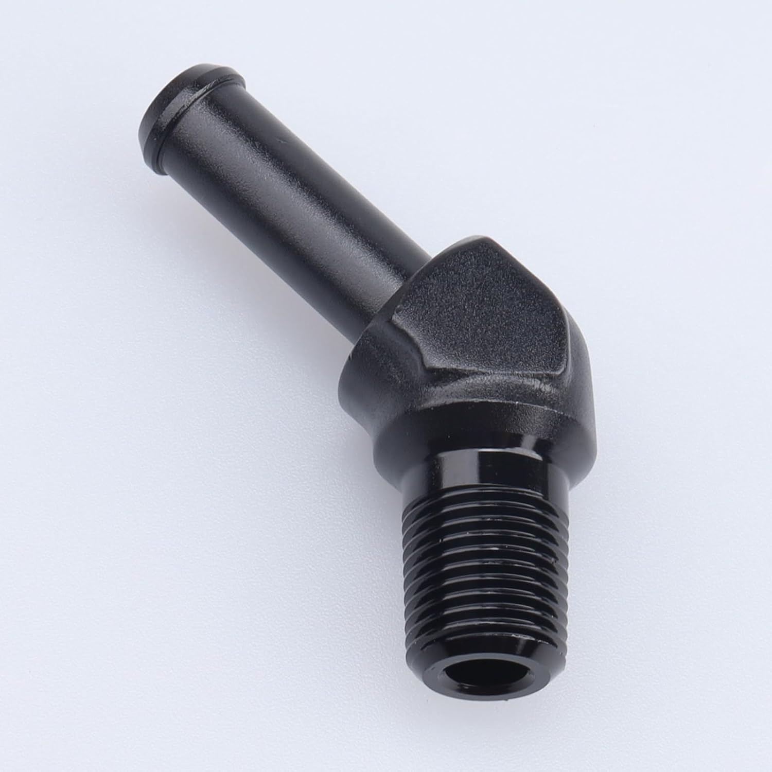 AC PERFORMANCE 45 Degree 1/8" NPT Male to 5/16" Hose Barb Fitting Adapter Aluminum Black