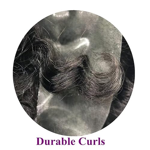 Miniatura 6 de Afro Toupee para hombres negros, sistema de tejido de pelo completo Poly PU sistema de reemplazo de cabello afroamericano unidades de cabello para