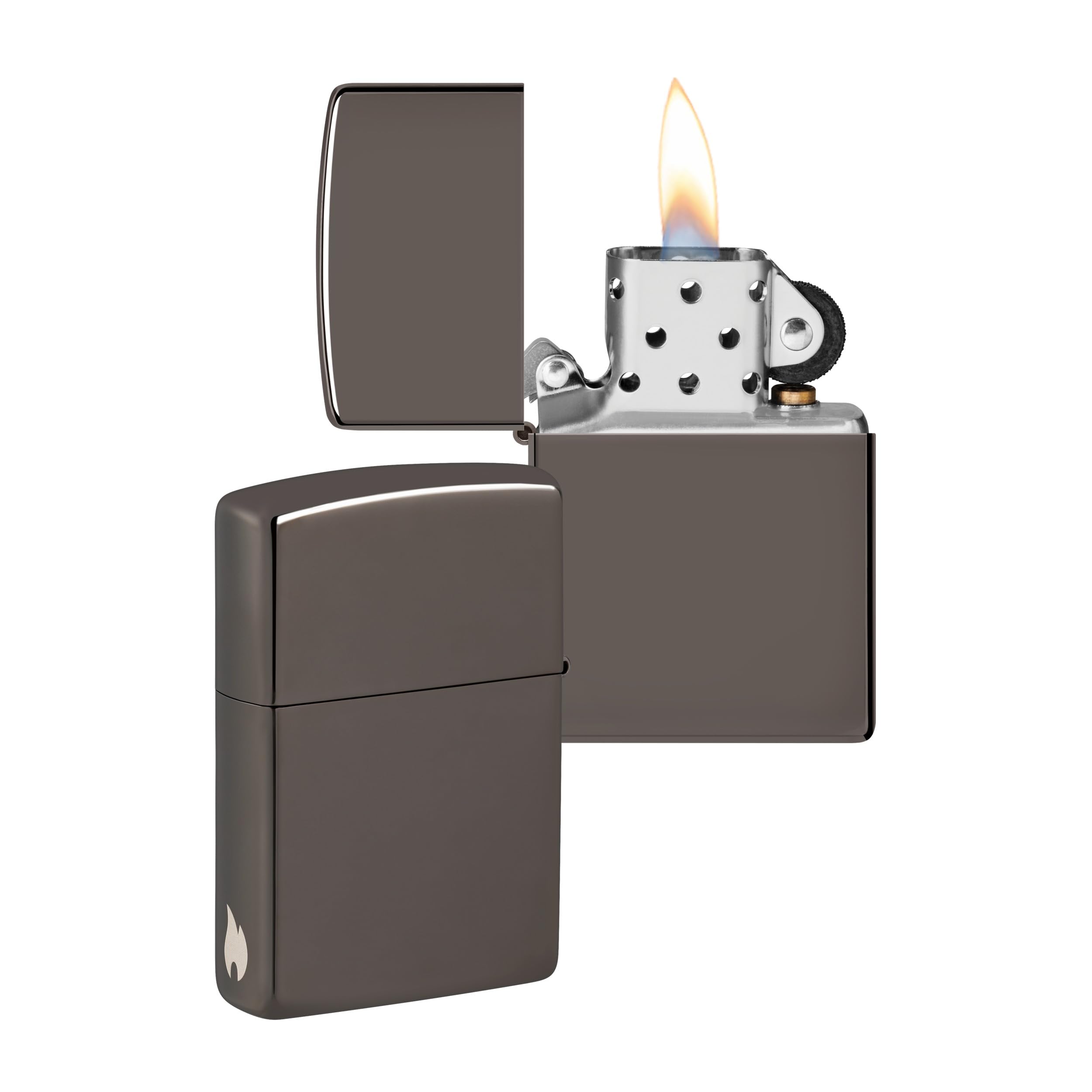 Zippo Windproof Lighter - Flame Design - Black Ice - Refillable - Reusable - Windproof - Gift Box - Metal - Made in USA - Amazon Exclusive