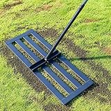Lawn Leveling Rake, 30' x 10' Heavy Duty Lawn Leveler Tool with 78' Adjustable Handle, Yard Leveling Rake for Topsoil, Sand, Dirt, Compost, Backyard, Garden, Golf Course & Lawn Care (Green)