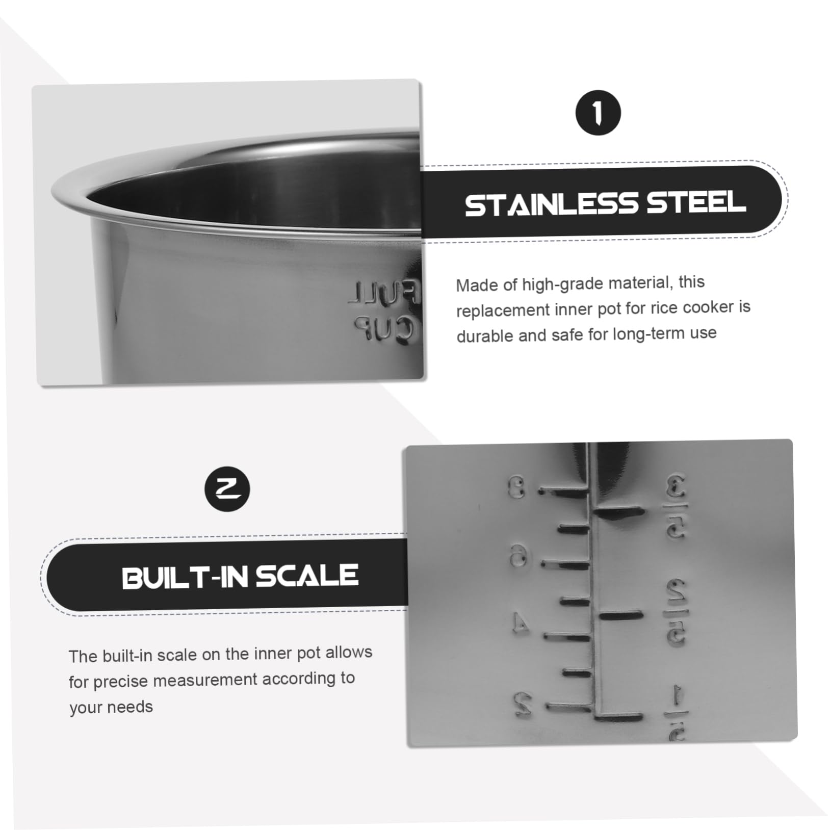UPKOCH Liner De Cuiseur À Riz En Acier Inoxydable Universel En Acier Inoxydable Pour Revêtement Accessoires De Cuiseur À Riz Récipients Pour Casseroles