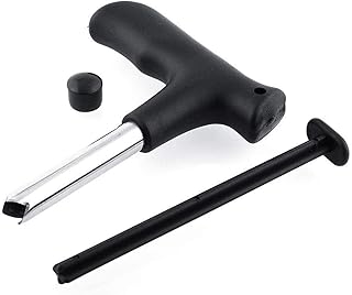 NISUN Coconut Opener Tool Stainless Steel with Cleaner Stick for Nariyal Cutter, Now Open It with No Mess (Black)