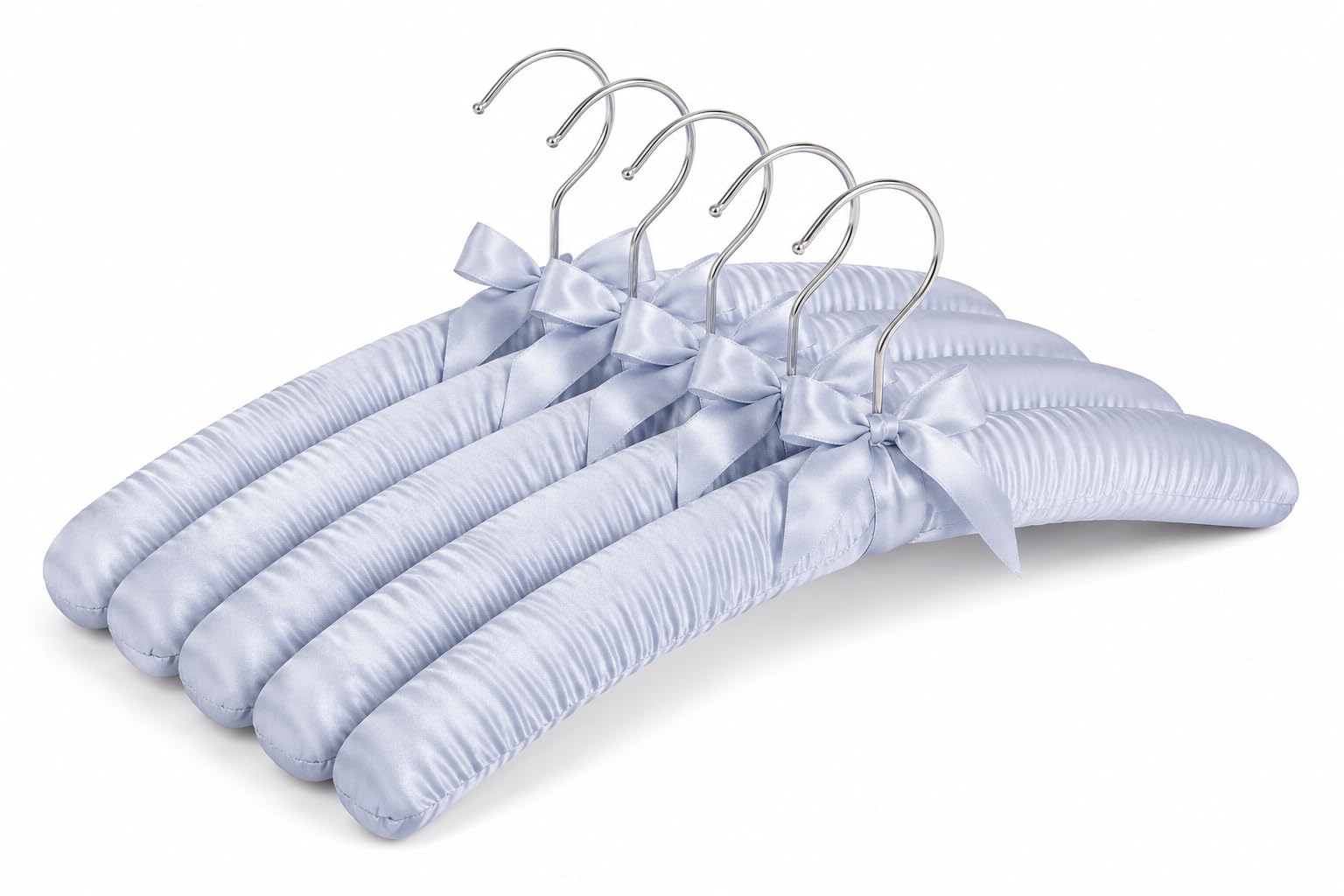 Cansybil 5 Pack Satin Padded Hangers for Women's Clothing, Non-Slip — image 1