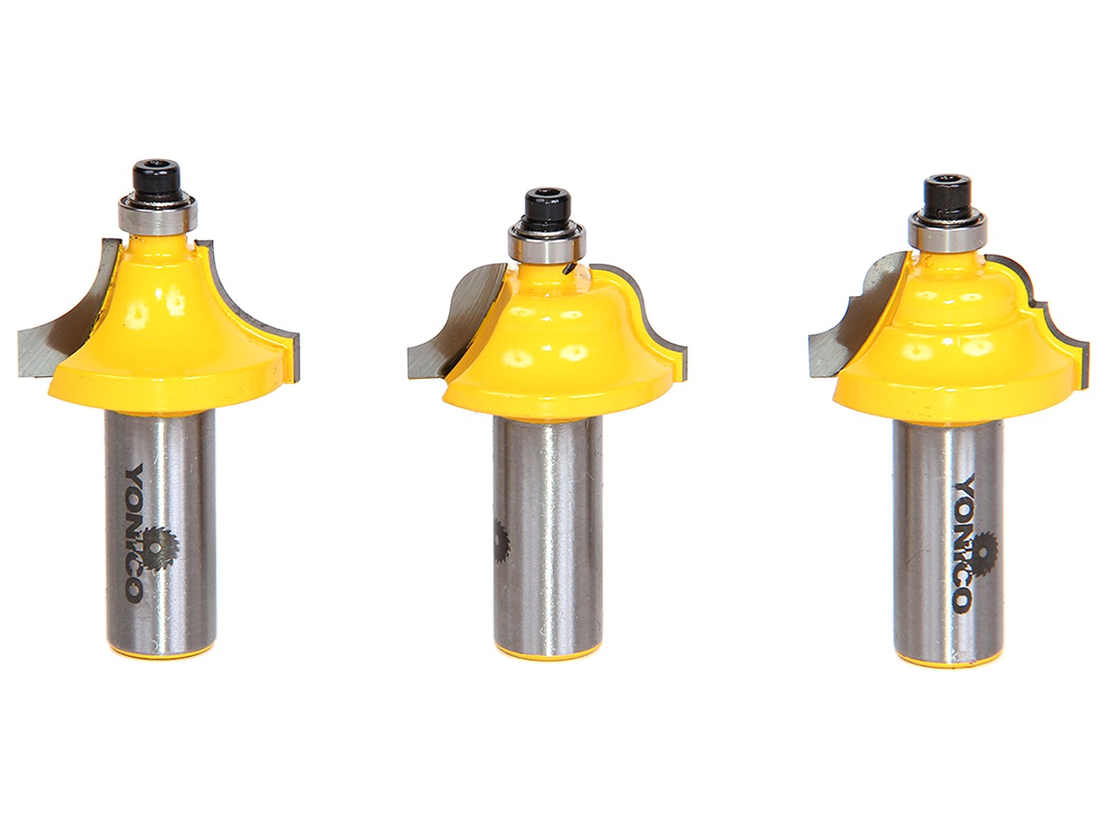 Yonico Grain 13321 7/16" 3 Bit Edge Forming Router Bit Set 1/2" Shank