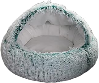 SEDOXX Pet Tent Bed Cat Cuddle Cave Bed Kitten Lounger Cushion Small Cat Bed Cat Donut Bed Cat Sleeping Bed Soft Warm Plush Velvet Anti-Slip Bottom Keeping Warm,35cm,Green