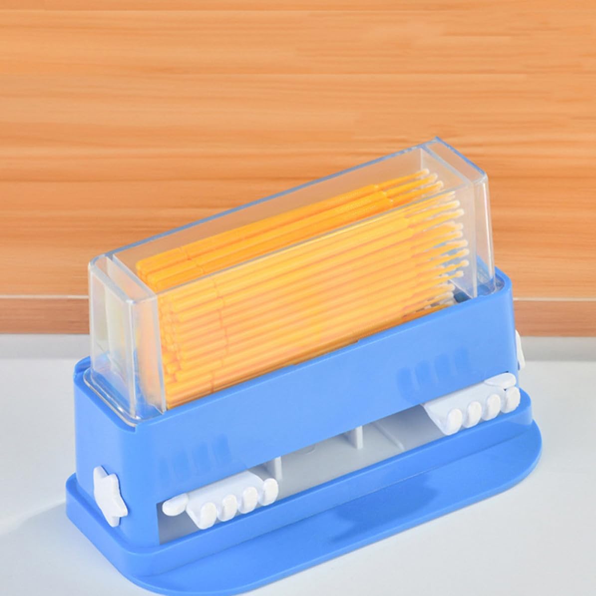 TEHAUX Cotton Swab Holder with One a Time Dispensing Pp Material Swab Storage Box Convenient to Use for Salon and Eyelash Cleaning image 3