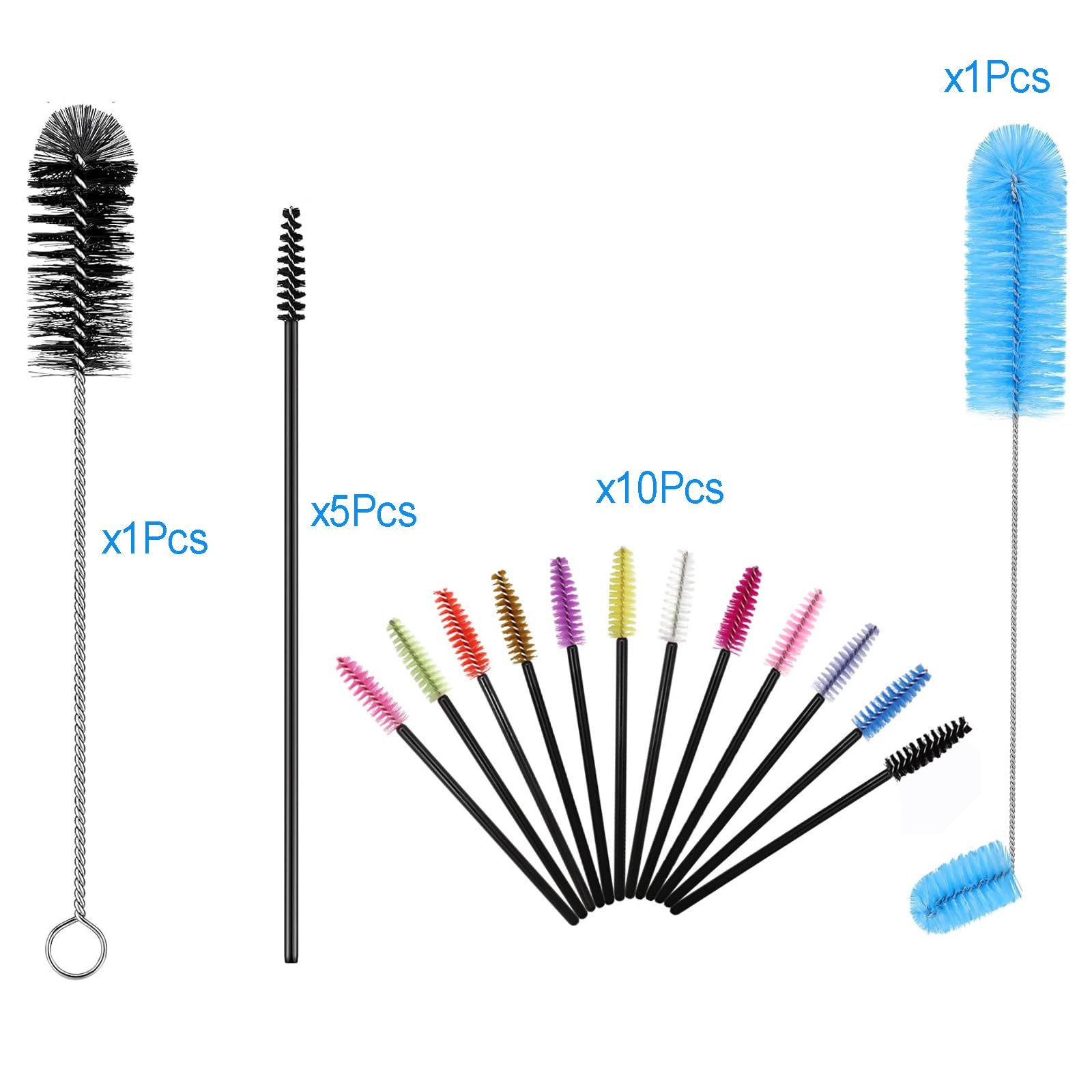 17 Pieces 4 Size Hummingbird Feeder Cleaning Brush Mini Nylon Tube Brush Set Double Headed Hummingbird Brush Cleaner 2 in 1 Hummingbird Brush Kit for Bottles Tubes - Image 2