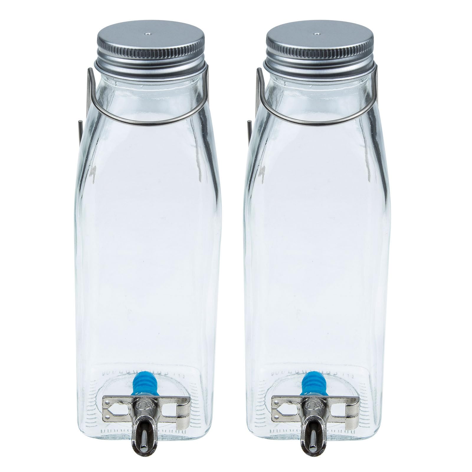 SOLUSTRE Hängende Wasserflasche mit Sicherem Bissschutz für Kleine Haustiere 350ml aus Glas und Platzsparendem Wasserspender für Kaninchen und Kleintiere