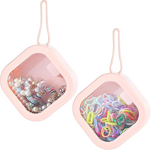 Miniatura 8 de 4 organizadores de cintas para el cabello, soporte portátil de viaje, organizador de almacenamiento de baño, dispensador de hisopos de algodón, caja