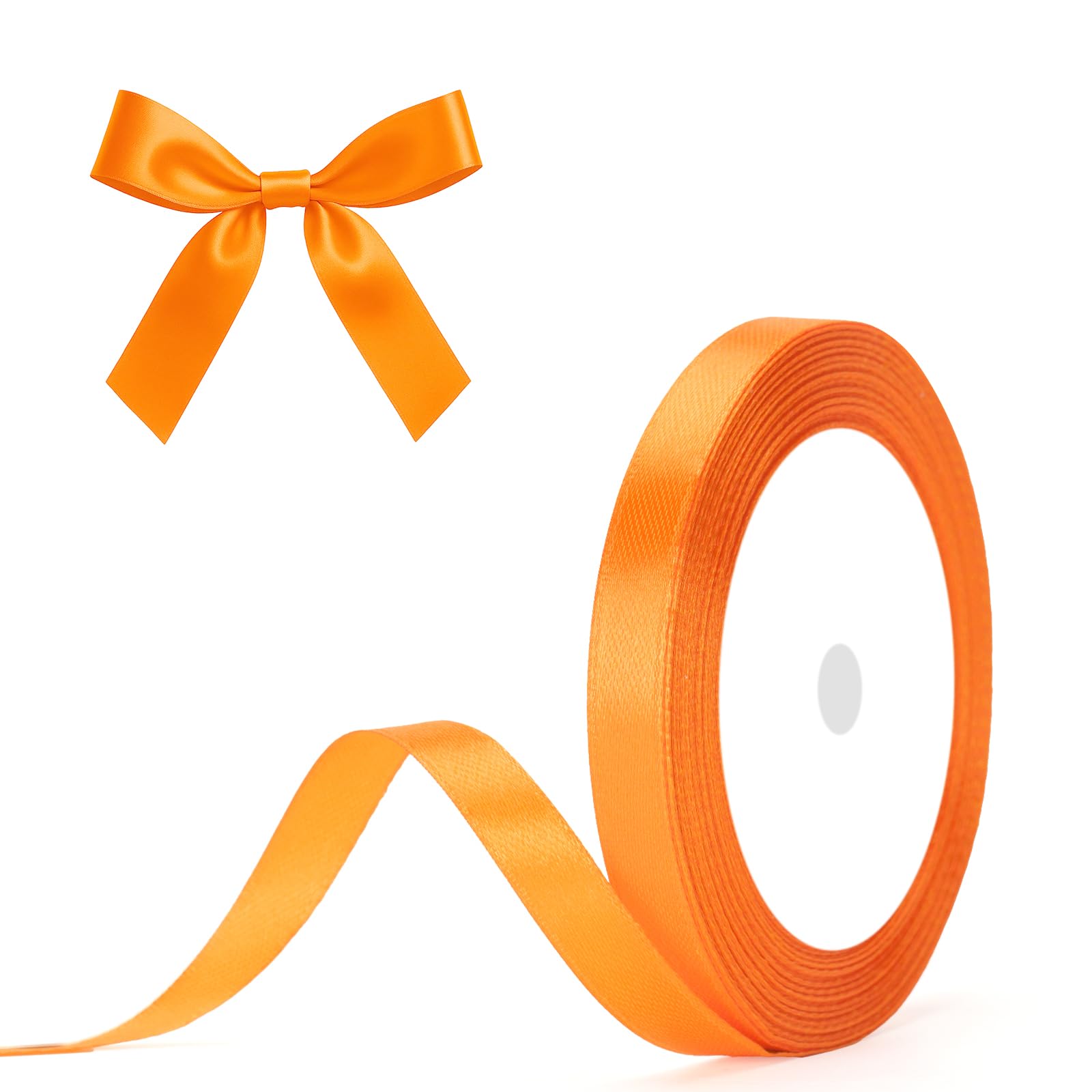 G2PLUS Orange Satinband 10mm: Dekoration Geschenkband, 22m Schleifenband zum Bastel, Dekoband für Geschenkverpackung, Dekoration