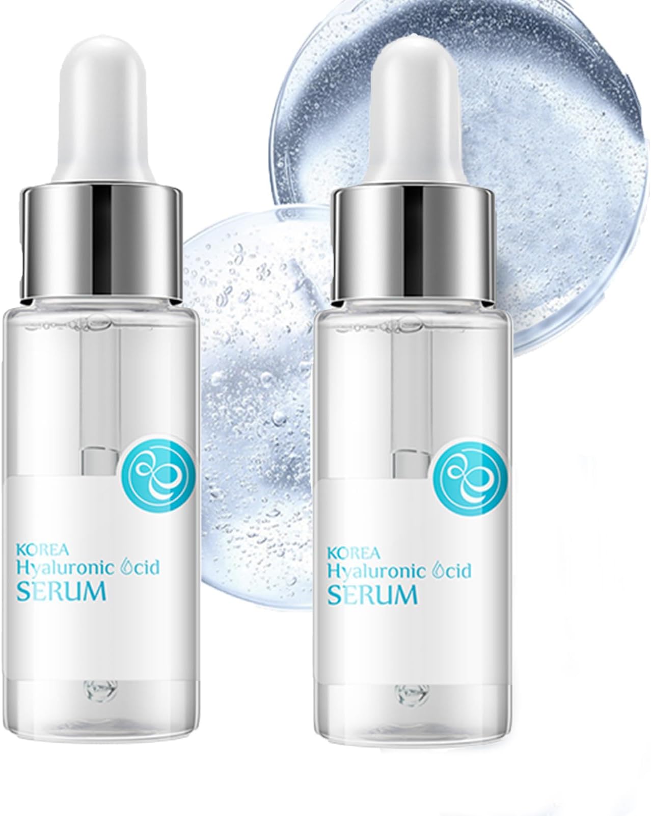 Hyaluronic Acid Serum for Face Hydrated, Facial Serum Also Contains Tremella Plant Extract, Anti-Aging Skin Care Day and Night Moisturizing Essence for Face Anti Aging, Skin Care, 2.02 Oz/2 PCS