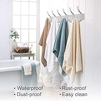 Vista 2 de Montado en la pared 16 pulgadas Percha Percha 6 ganchos aleación de aluminio plata para baño Kithchen plateado