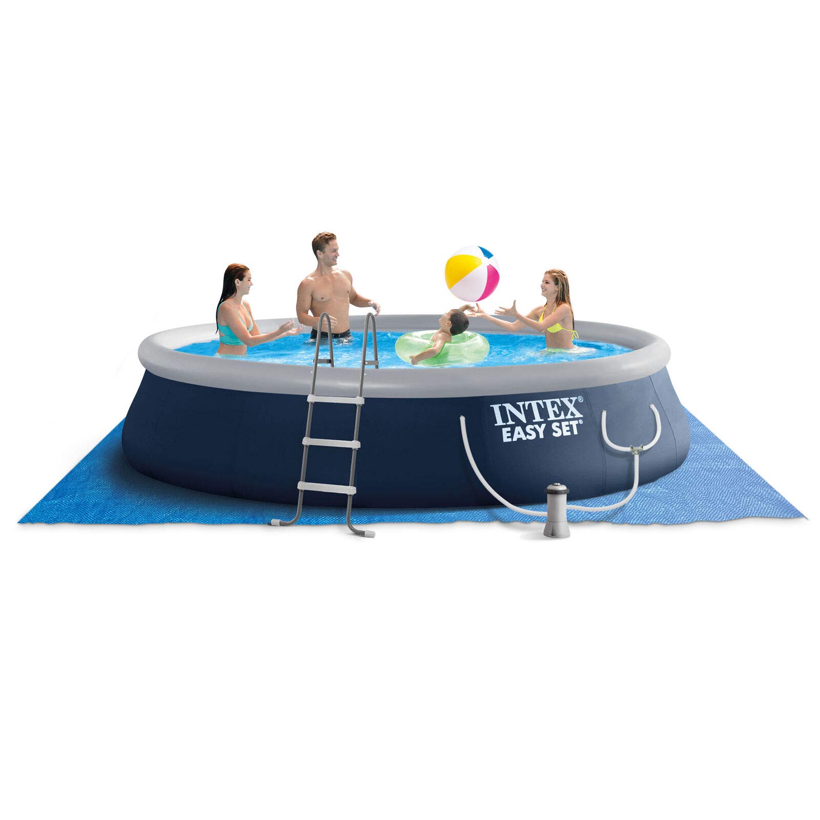 Photo 1 of Intex 15ft x 42in Easy Set Inflatable Above Ground Swimming Pool w/Ladder, Pump