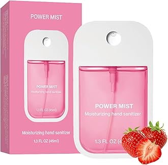Power Mist Hydrating Hand Sanitizer Spray, Portable Travel-Size Hand Sanitizer Spray, 500-Sprays Each，Suitable for Both Adults and Children (Strawberry)