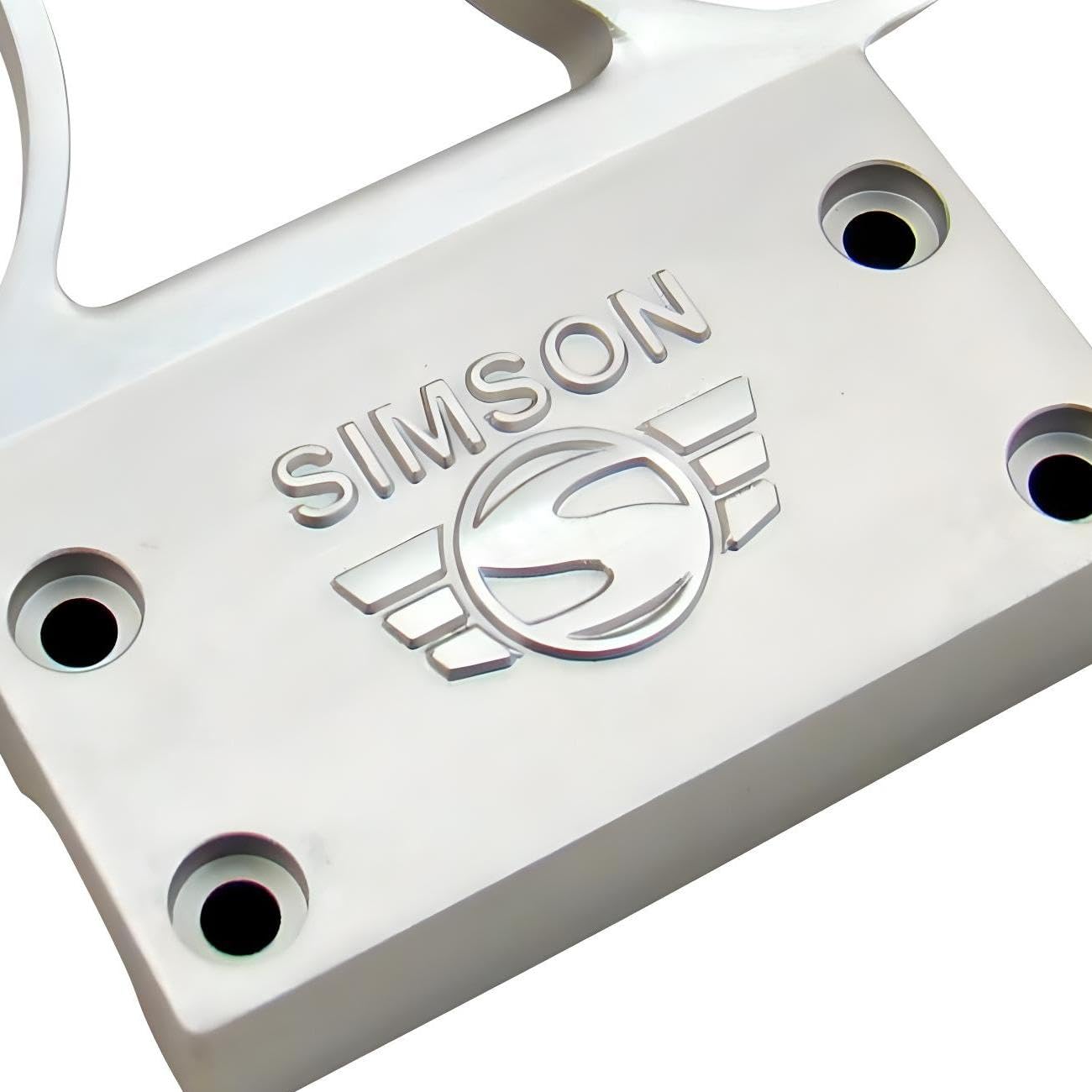Armaturenträger f. Rundinstrumente ø 60 mm Tacho und DZM - Alu silber - Simson Schrift und Logo erhaben - S50, S51, S53, S70, S83