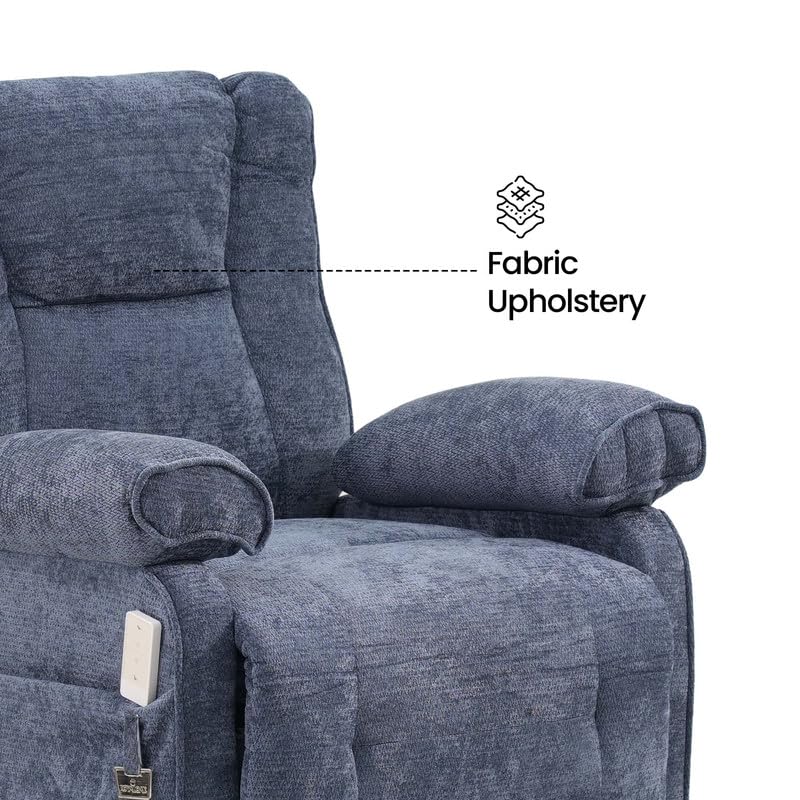 Image of Royaloak Houston Fabric Power Motion Recliner 1S, High Backrest, Memory Remote Adjustable Recliner, Pillow Top Armrests, Super Soft Cushions, Sturdy Footrest, Side Pockets