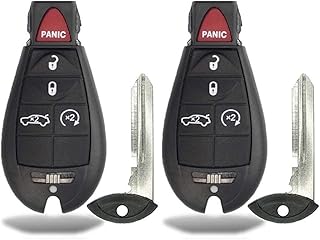 KeylessCanada © 2 New Keyless Entry 5 Buttons Remote Start Car Key Fob M3N5WY783X, IYZ-C01C For 300 Challenger Charger Durango Grand Cherokee