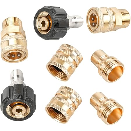 YUANGANG Set di adattatori per idropulitrice M22 connessione a 3/8 1/4 '' Rondella di connessione rapida Set adattatore girevole (3#), VWK28Q30FHSPXH08E28H0VAX0 YUANGANG Set di adattatori per idropulitrice M22 connessione a 3/8 1/4 '' Rondella di connessione rapida Set adattatore girevole (3#), VWK28Q30FHSPXH08E28H0VAX0