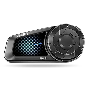 Fodsports FX-S Motorcycle Bluetooth Headset V5.4, 2-Way Helmet Intercom Communication System with IP67 Waterproof, CVC Noise Cancellation, Hands-Free Music/Call, 2 Type Mics, Black, 1 Pack