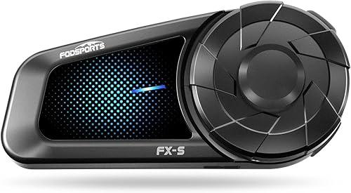Fodsports FX-S auriculares Bluetooth para motocicleta V5.4, sistema de comunicación de intercomunicador para casco de 2 vías con IP67 impermeable,