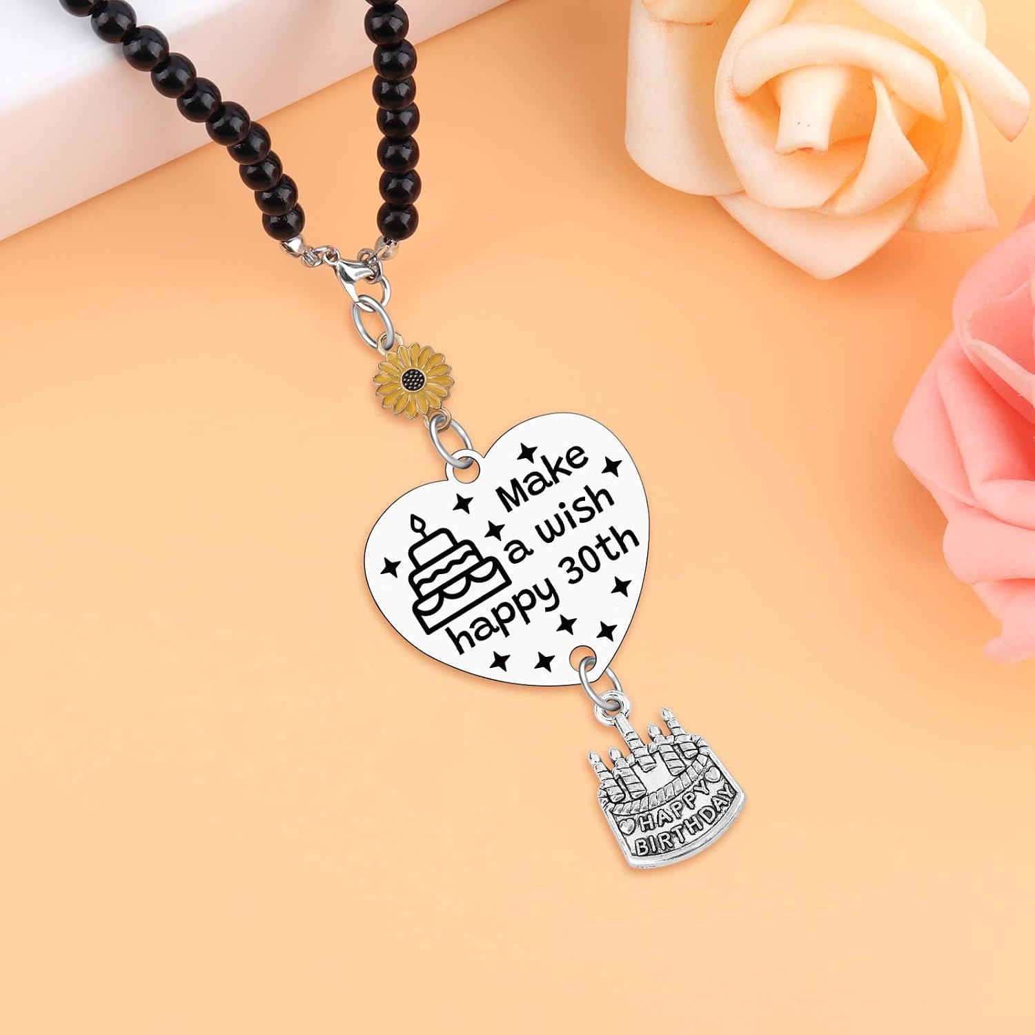 30th Birthday Gifts for Women Men Car Hanging Accessories 30th Birthday Gifts for Her Sister Aunt Friend Rear View Mirror Car Charm for Bestie Bff 30 Years Old Present for Wife Husband image 3