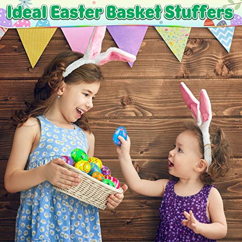 48 PCS Plastic Easter Eggs, Painted Empty Easter Eggs in 8 Designs, Fillable Easter Eggs Bulk for Easter Basket Stuffers, Easter Egg Hunt Event, Scene and Decoration, Perfect Easter Party Favors for Kids Toddlers Boys Girls