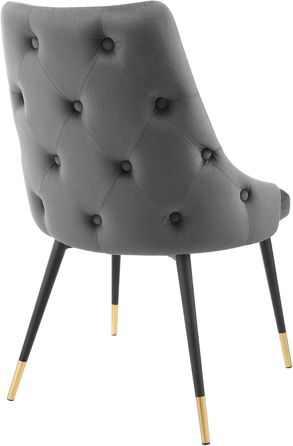 Modway Adorn Tufted Performance Velvet Accent, Dining Side Chair - Set of 2, Gray