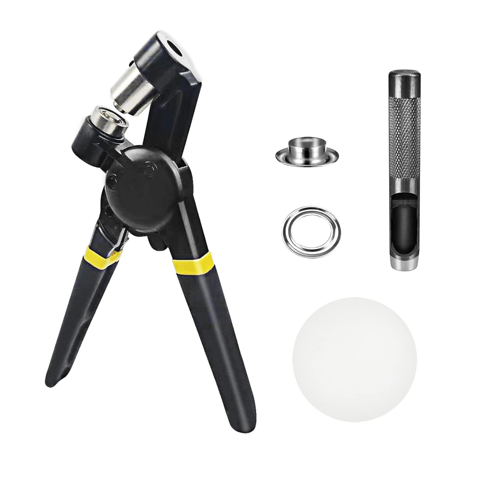 Tsophreniq Black Grommet Eyelet Pliers Tool Kits Fabric Leather Hole Eyelets Grommets Punching Pliers For Fabric Leather Belt Shoes Clothes Metal Grommet Kits