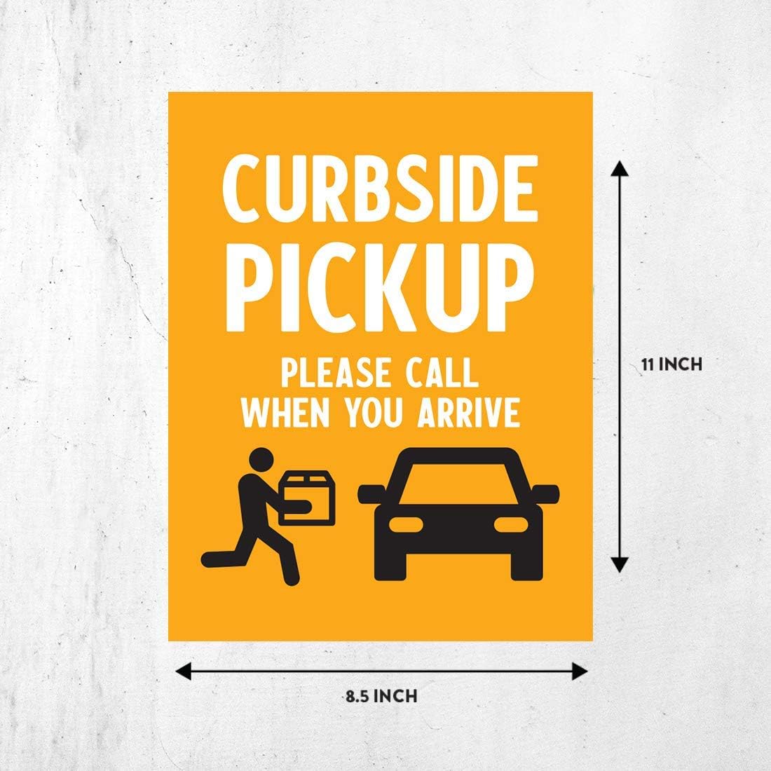 Andaz Press Restaurant Social Distancing Curbside Pickup, Please Call When You Arrive Business Signs, 10-Pack 8.5" x 11" Labels, Vinyl Sticker Decals
