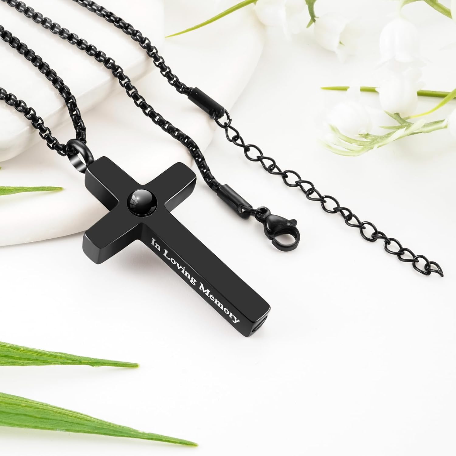 abooxiu Custom Urn Necklaces for Ashes Projection Cremation Jewelry with Photo Personalized Ash Necklace Memorial Urn Pendant Keepsake for Women Men