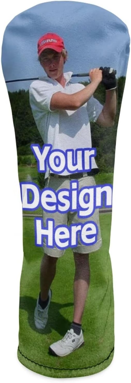 Rnyleeg Custom Golf Head Covers Waterproof PU Leather Personalized Golf Club Cover with Your Photo Text Logo Birthday Gifts