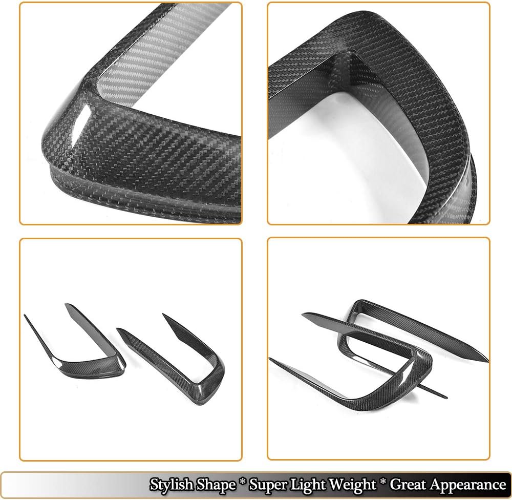 Front Bumper Air Vent fits Maserati Levante S Sport/Base Sport Utility 4Door 2016-2018 Customized Carbon Fiber CF Canard Fender Scoop Spoiler Protector Winglets Splitter Cover Trims