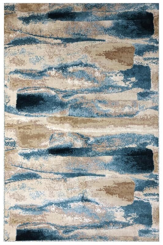 Image of Modern 3x5 Feet (90x150 CM) Silk Touch Carpet for Living Room Bedroom | Washable Anti-Skid | Multicolor Diamond Pattern | Stain-Resistant Floor Rug for Bedroom Drawing Room