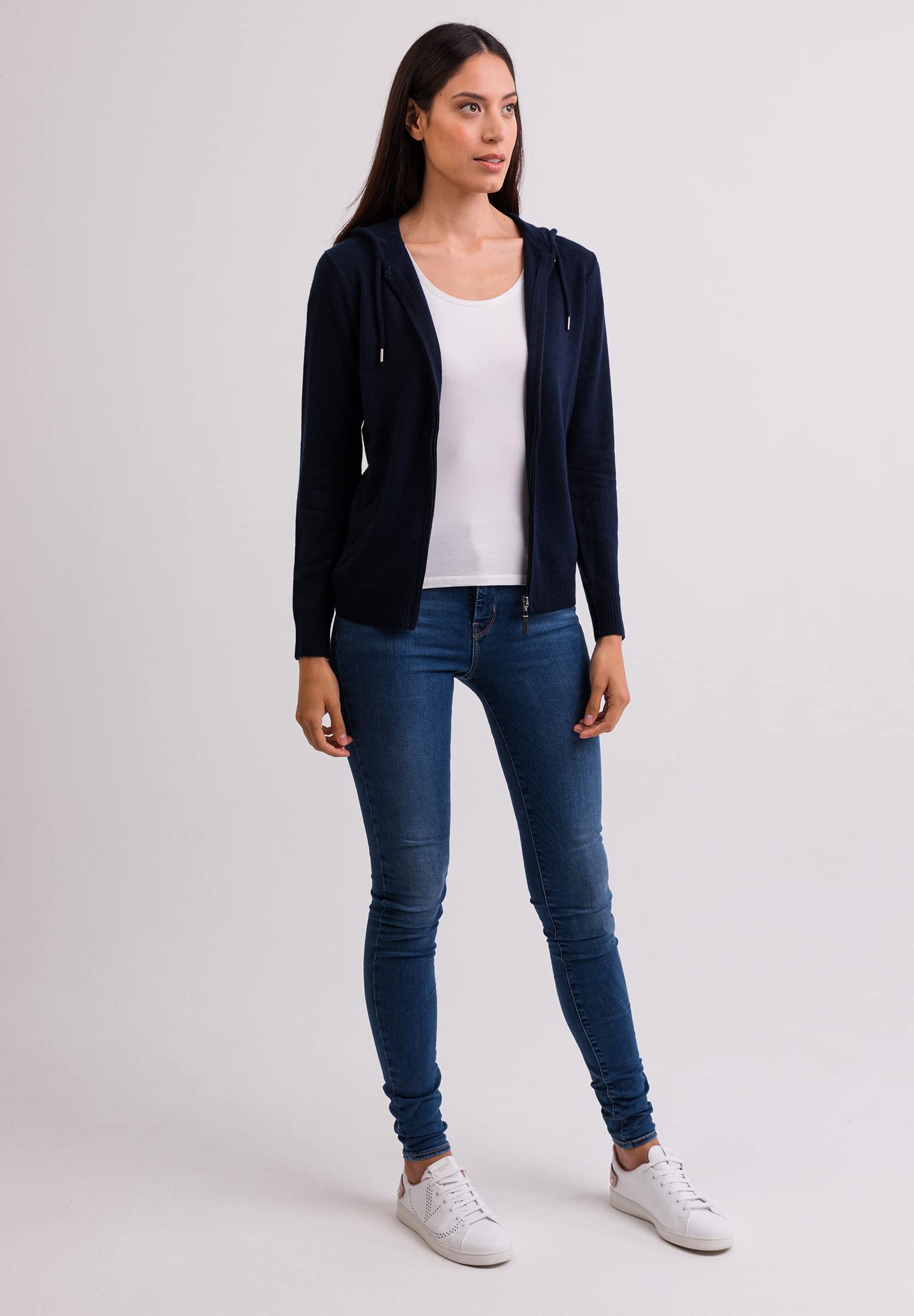 Pull à Capuche | Hoodie avec Fermeture Éclair pour Femmes 100% Cachemire