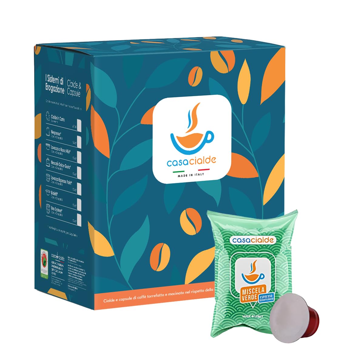 Casa Cialde - Capsule Verde Decaffeinato Gusto Dek compatibili Nespresso 400