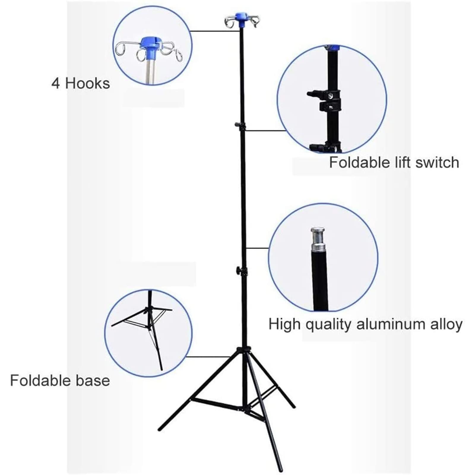 Amazon.co.jp: ポータブル iv ポール輸液スタンド、折り畳み式点滴