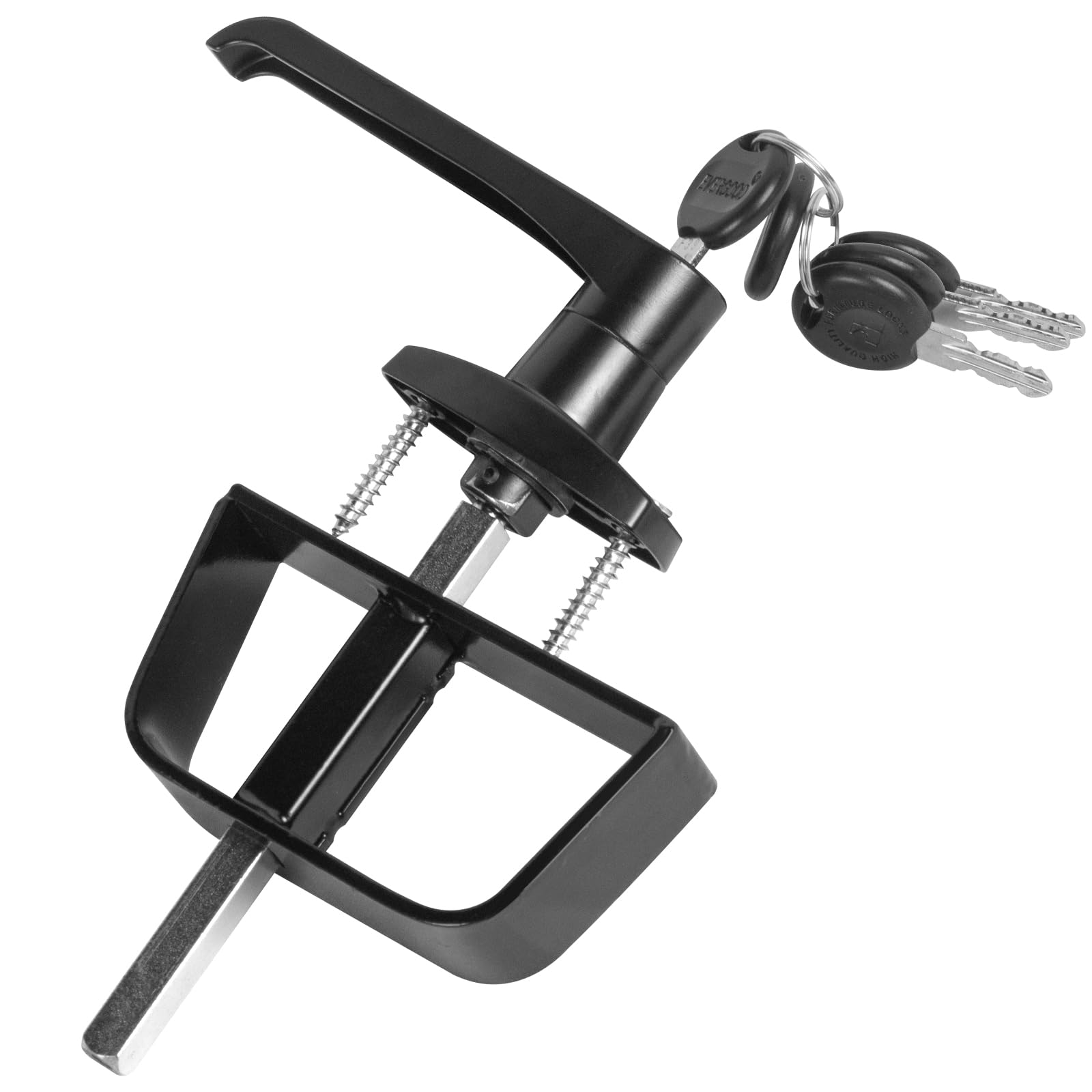 5-1/2" L-Handle Lock kit,EFFIBUILD Shed Door Latch with 4 Keys, 5-1/2" Stem Shed L-Handle Lock Kit for Sheds Doors, Playhouses, Chicken Coops,Camper, RV, Garage Door(Black).
