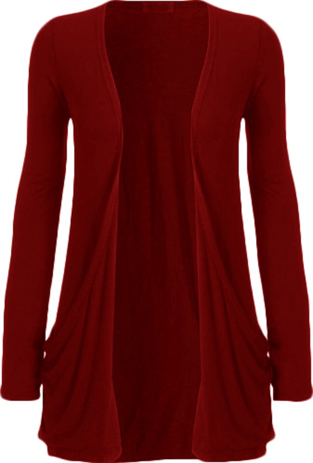 WearAll Ladies Long Sleeve Boyfriend Cardigan Womens Top - Plum - 20/22