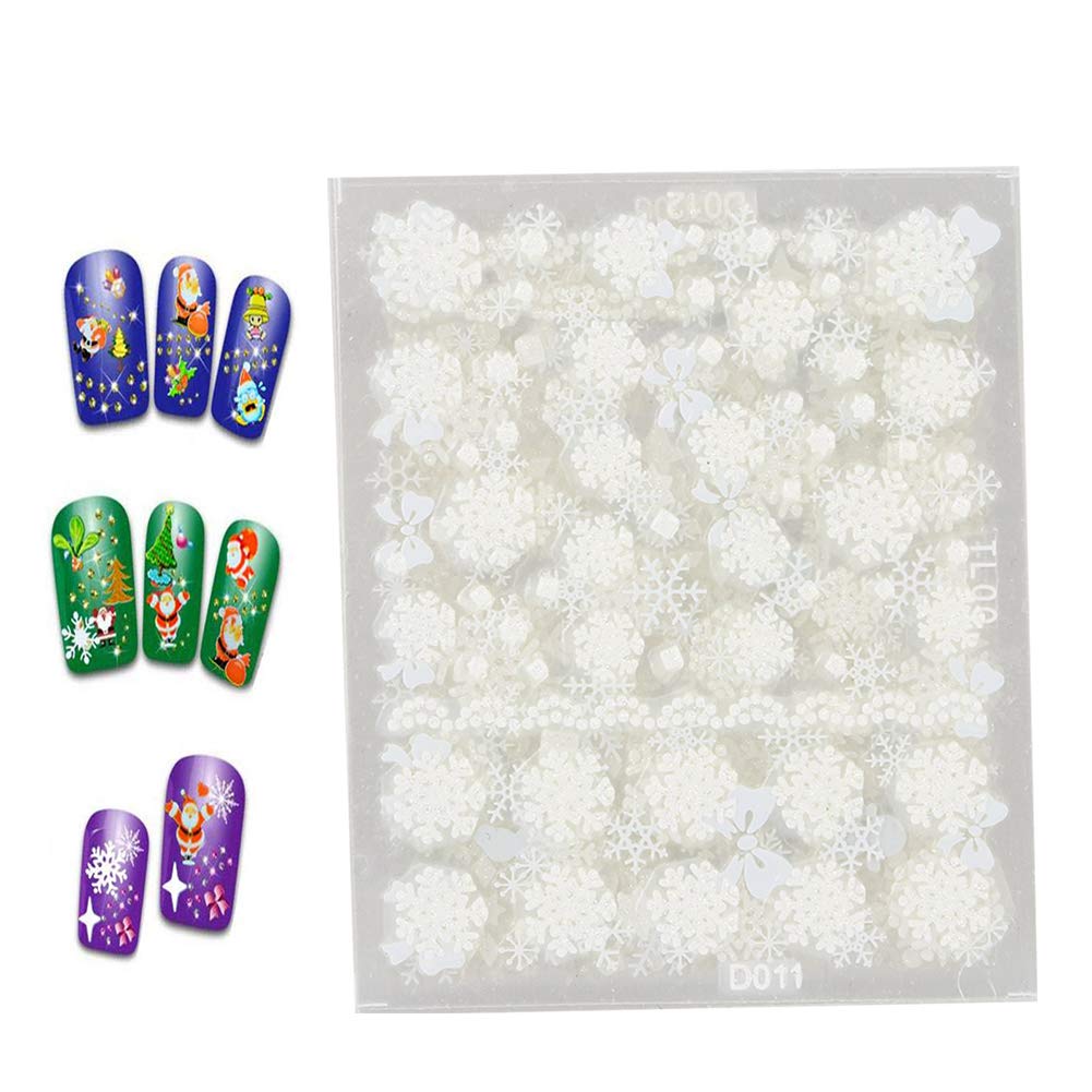 Brrnoo Christmas Snowflake Type 12Pcs Christmas Nail Art Stickers | Diy Transfer Decals For Manicure Decoration | Christmas Snowflake Design | Nail Diy Tools | Beauty Accessories