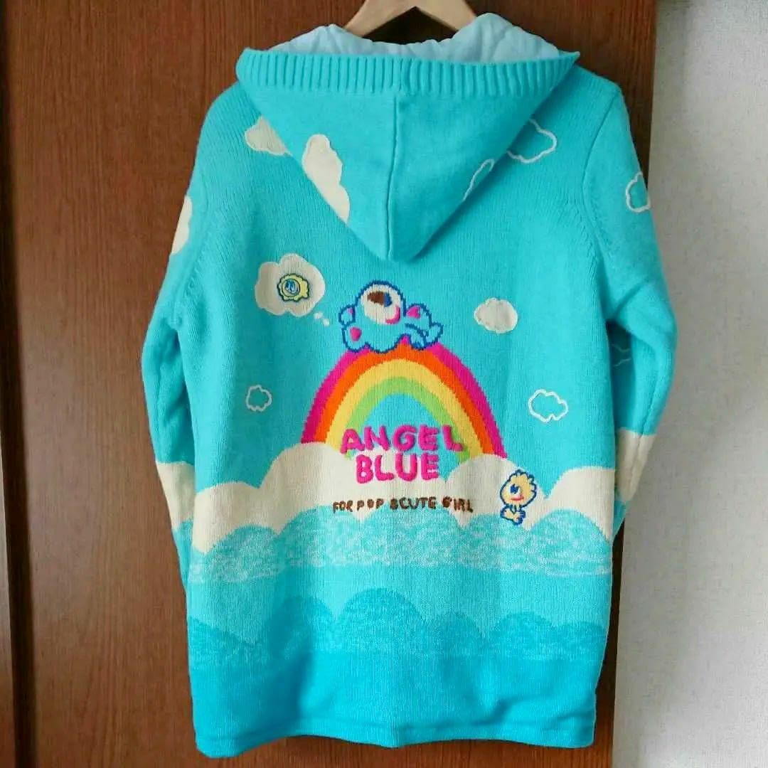 本日限定値下げ【希少】エンジェルブルー ニットジャンパー 150cm ロールプチハイネックラーベン編オーバーサイズニット＜大きい