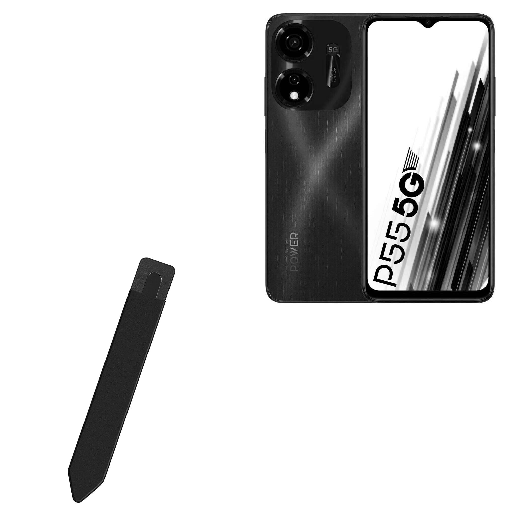 BoxWave Stylus Pouch Compatible with itel P55 5G - Stylus PortaPouch, Stylus Holder Carrier Portable Self-Adhesive - Jet Black