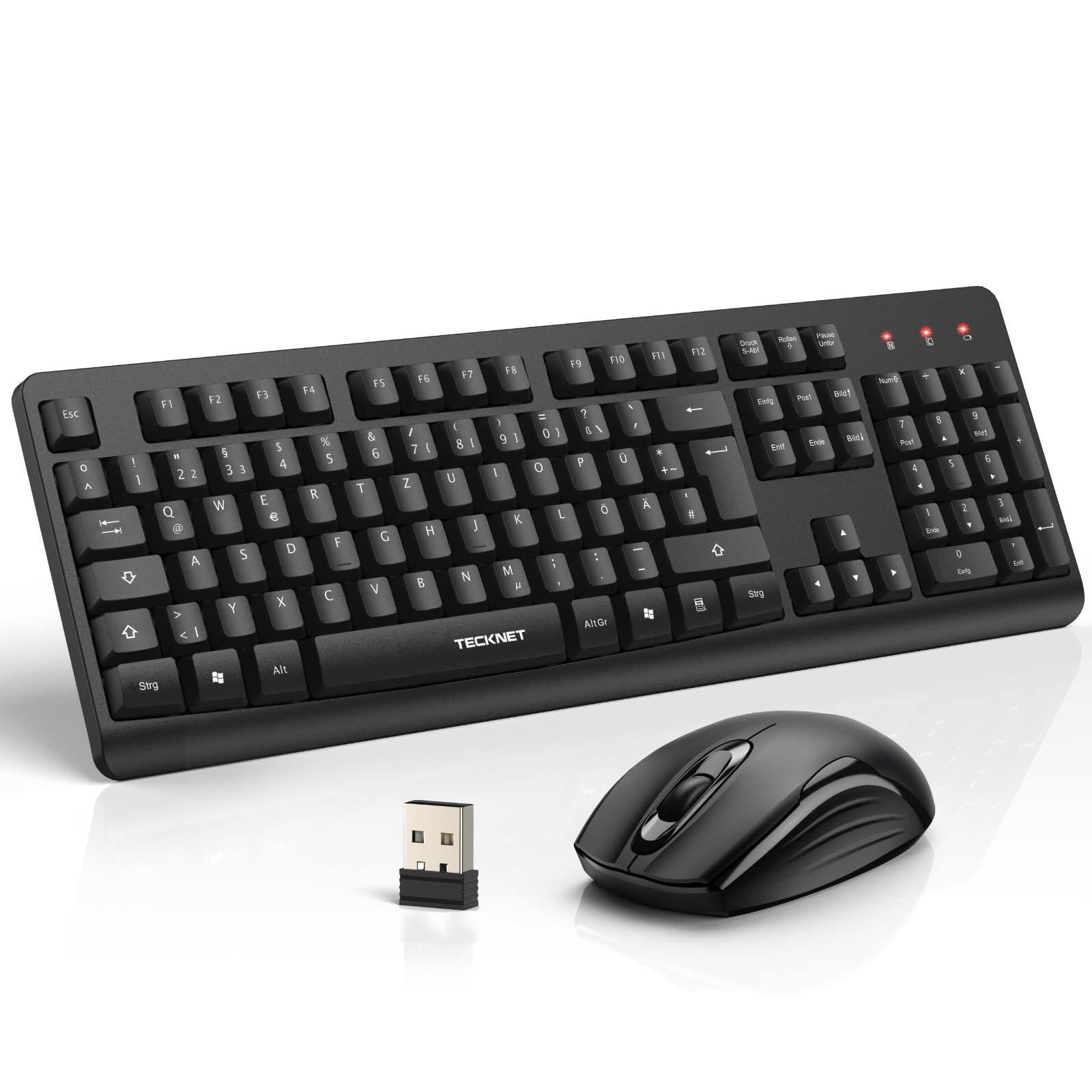 TECKNET Tastatur Maus Set Kabellos