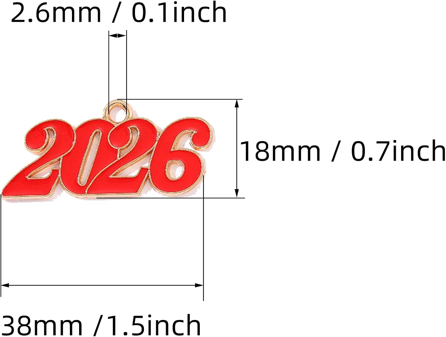 Xeahung 10 Pcs Alloy Year Charms 2026 Graduation Pendant 2026 Graduation Charms for Bracelets Graduation Tassel Earrings Keychain Jewelry Making Accessory DIY Crafting Wedding Decor image 2