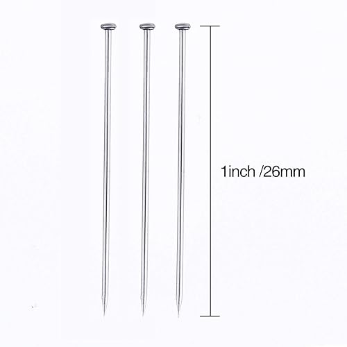 Miniatura 10 de Shappy 1600 alfileres con cabeza fina de satén, alfileres de costura joyería y manualidades, de acero inoxidable, 1-116 pulgadas
